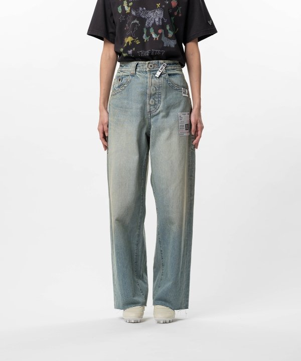 Amateur Sewn Like Wide Denim Pants