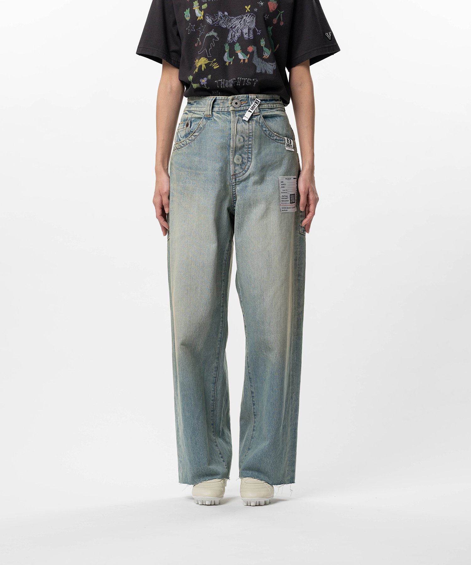 Amateur Sewn Like Wide Denim Pants