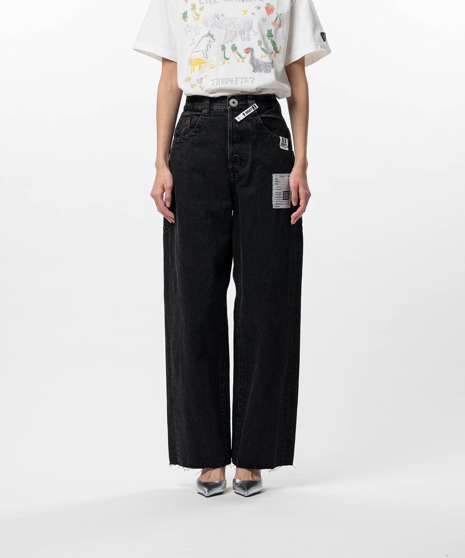 Amateur Sewn Like Wide Denim Pants