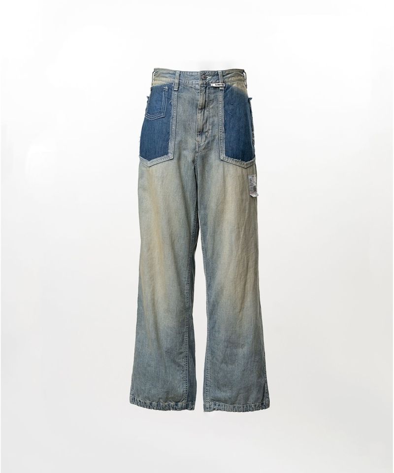 Cut-Out Pocket Denim Pants