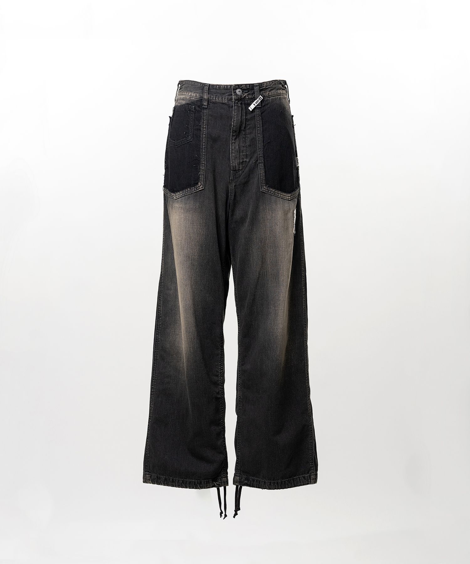 Cut-Out Pocket Denim Pants