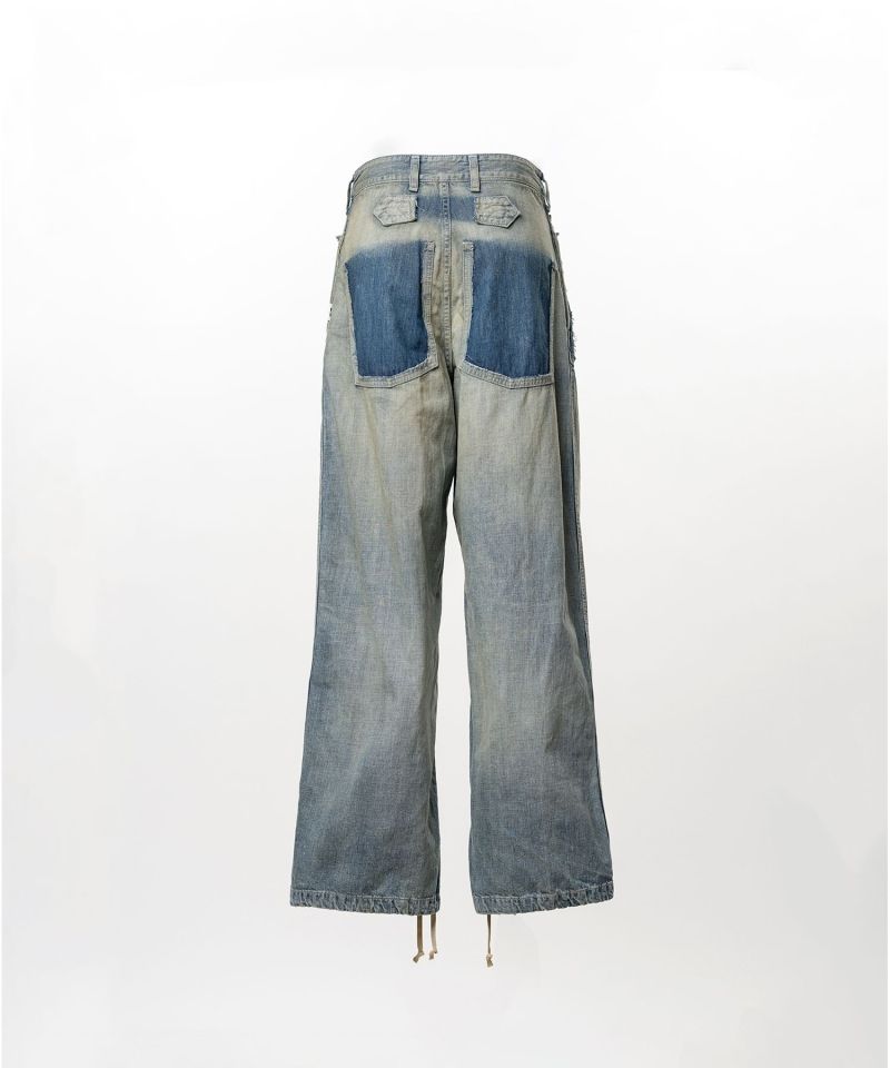 Cut-Out Pocket Denim Pants