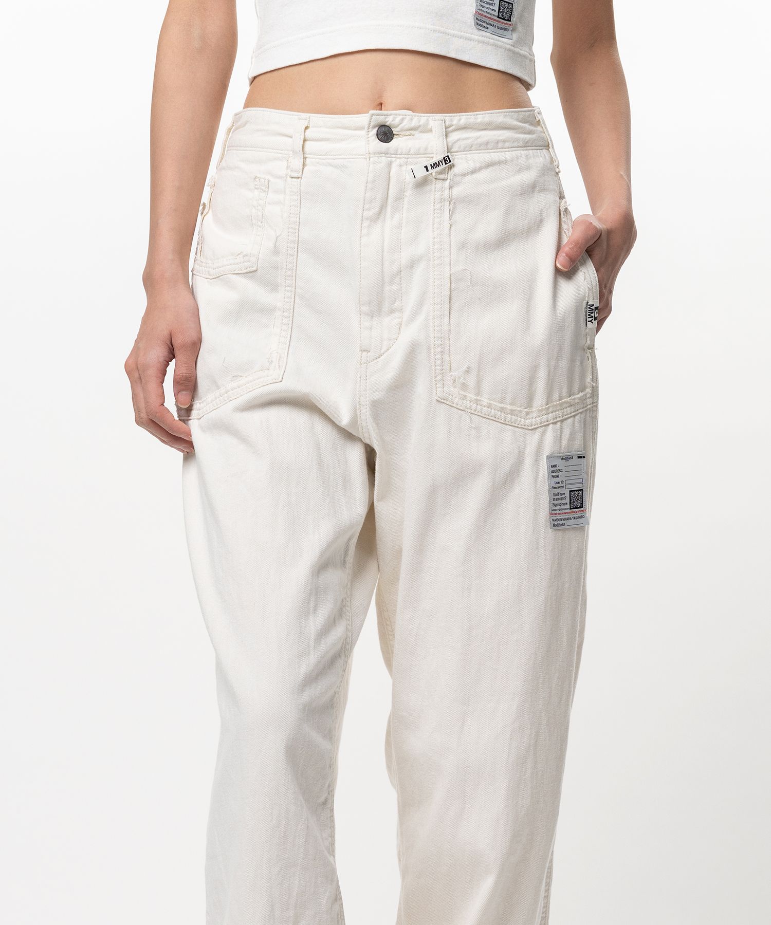 Cut-Out Pocket Denim Pants