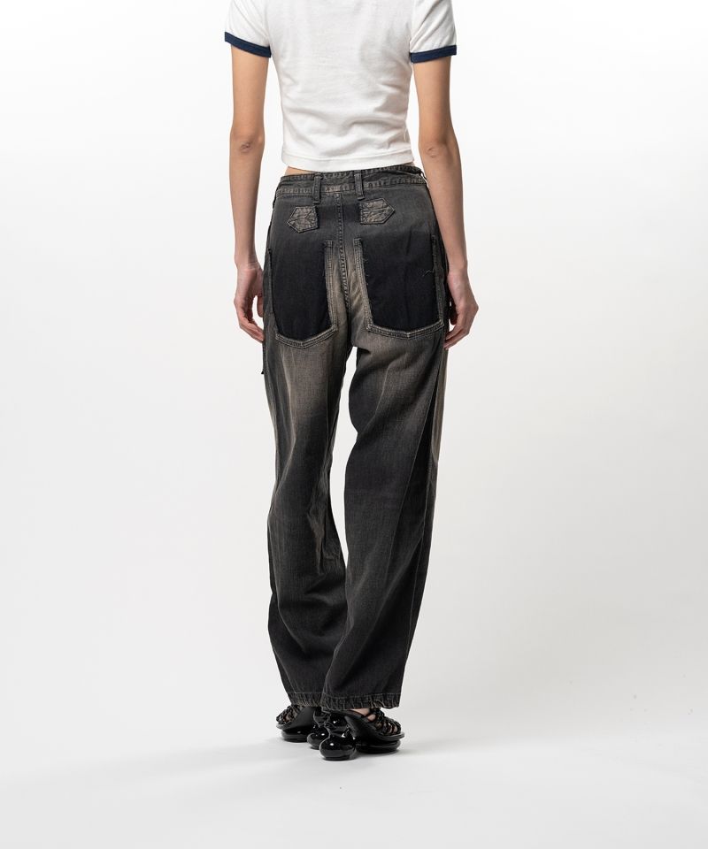 Cut-Out Pocket Denim Pants