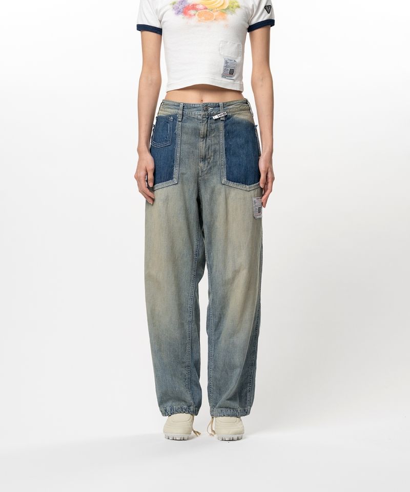 Cut-Out Pocket Denim Pants