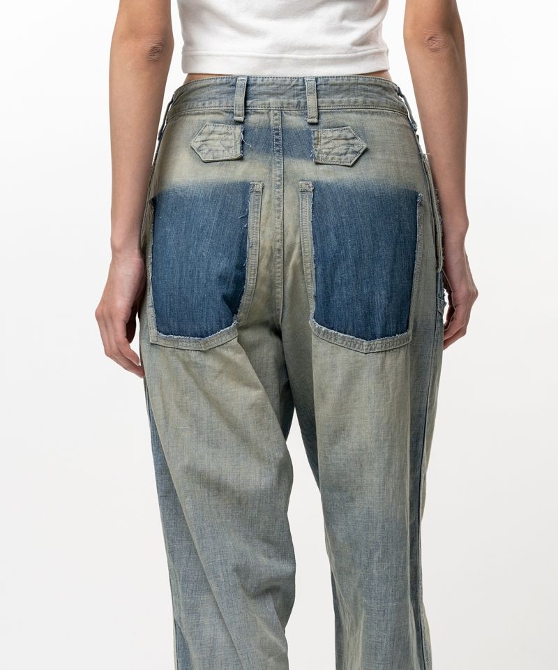 Cut-Out Pocket Denim Pants