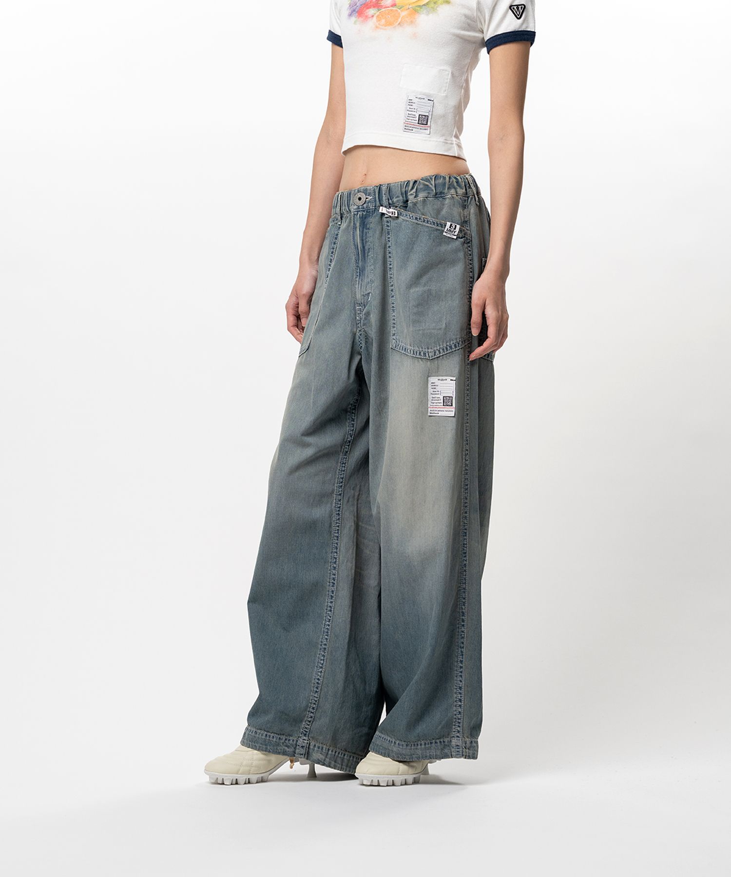 Light Denim Wide Pants
