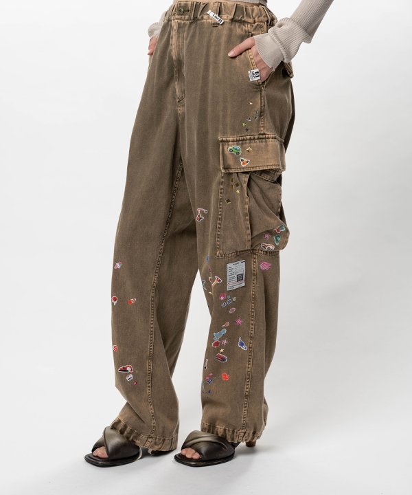 Kids Sticker Printed Military Pants
