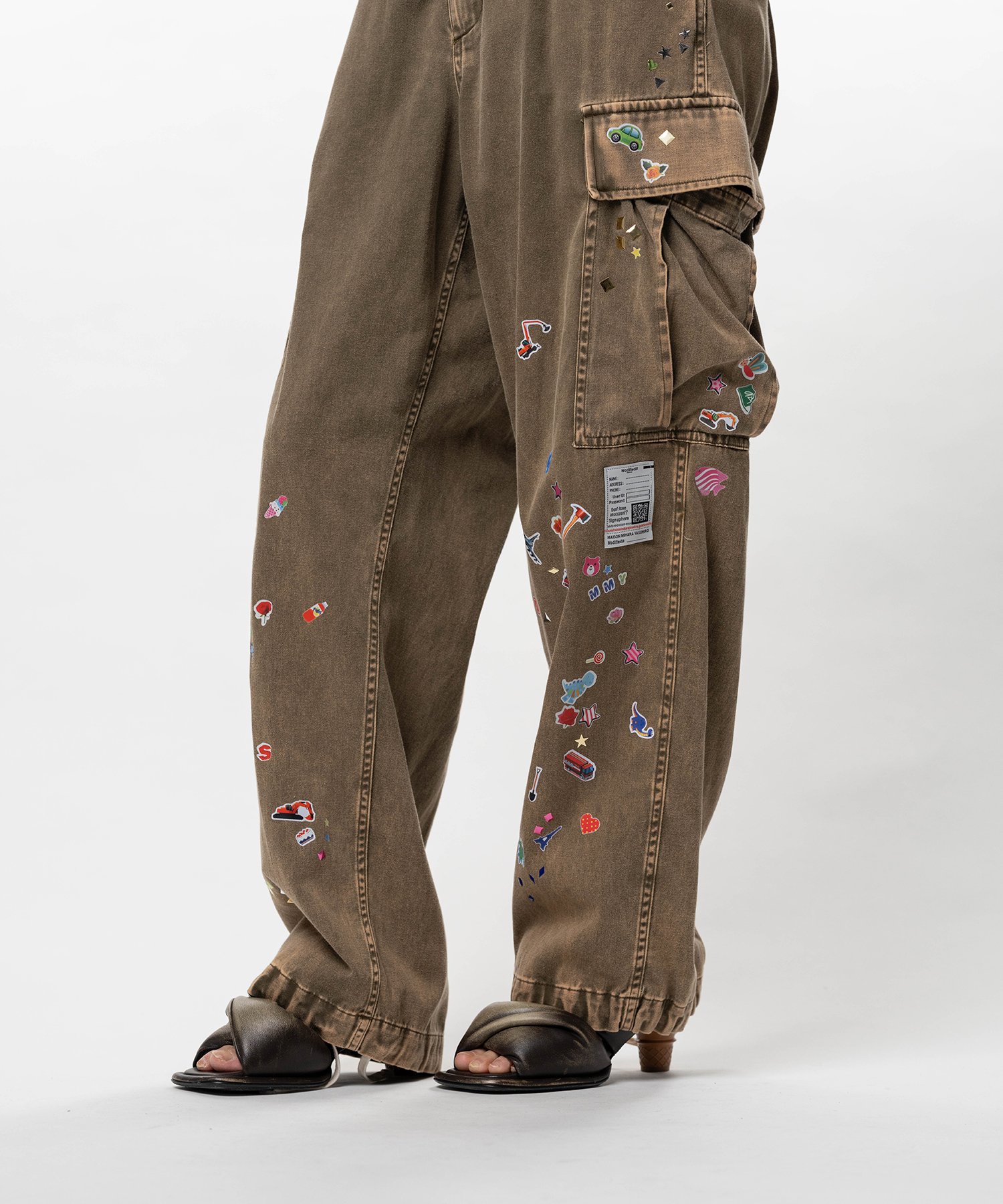 Kids Sticker Printed Military Pants