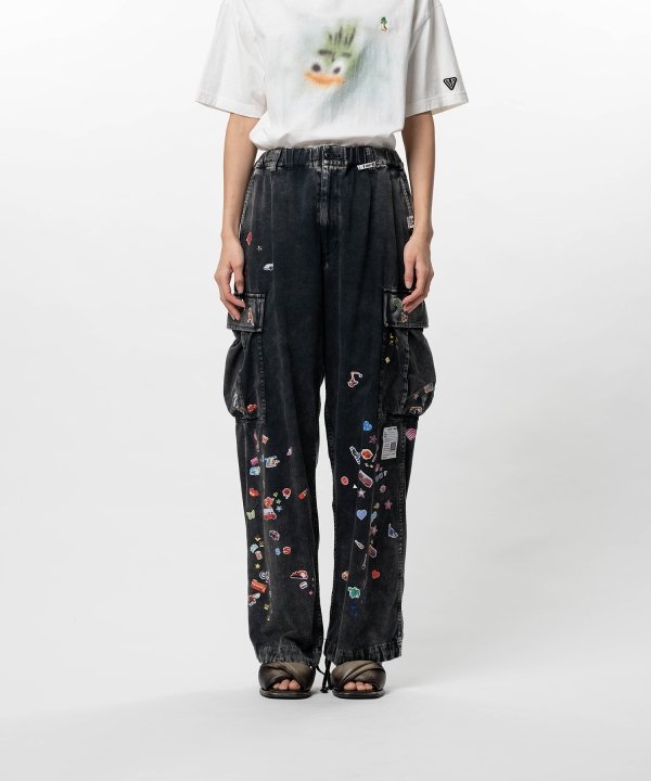 Kids Sticker Printed Military Pants