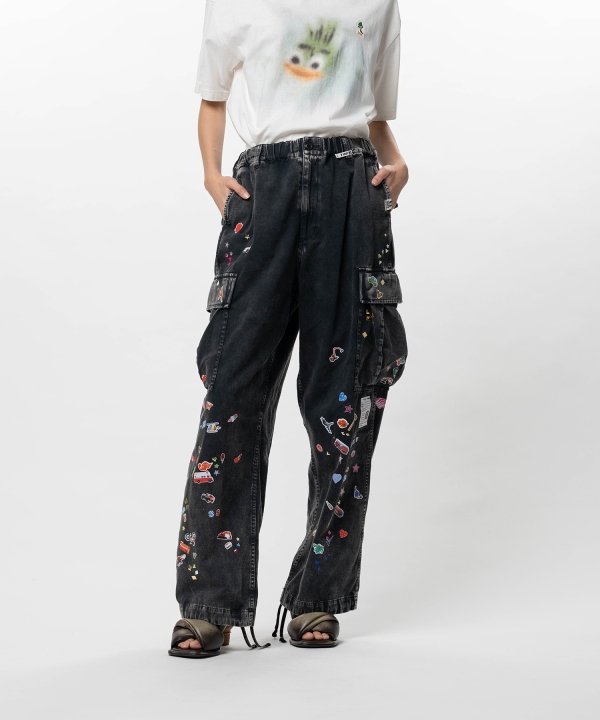 Kids Sticker Printed Military Pants