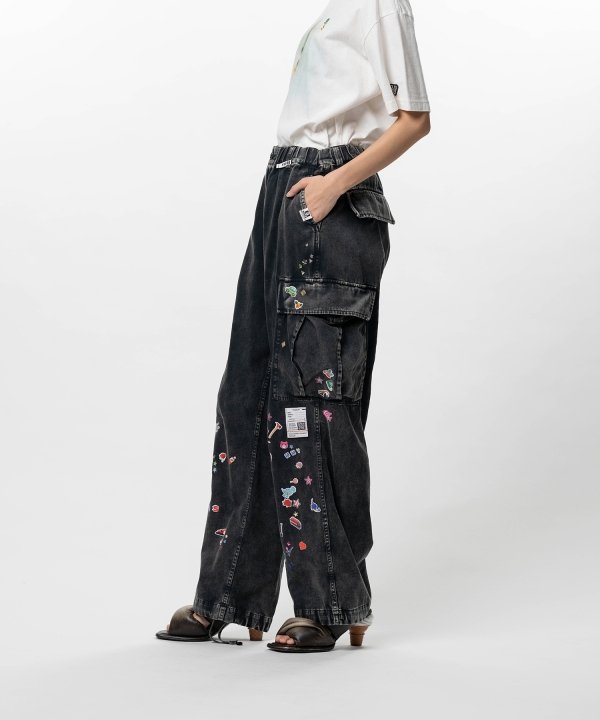 Kids Sticker Printed Military Pants