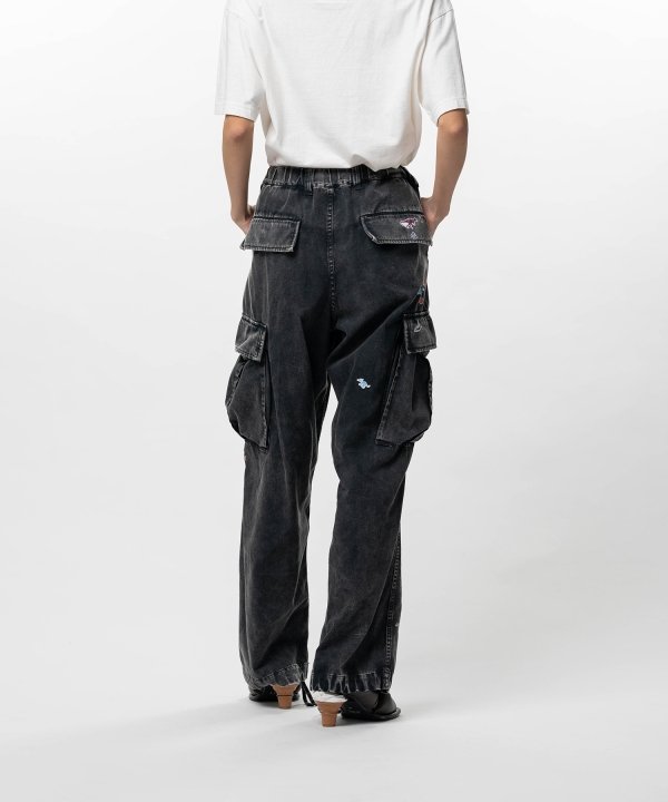 Kids Sticker Printed Military Pants