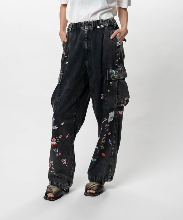 Kids Sticker Printed Military Pants