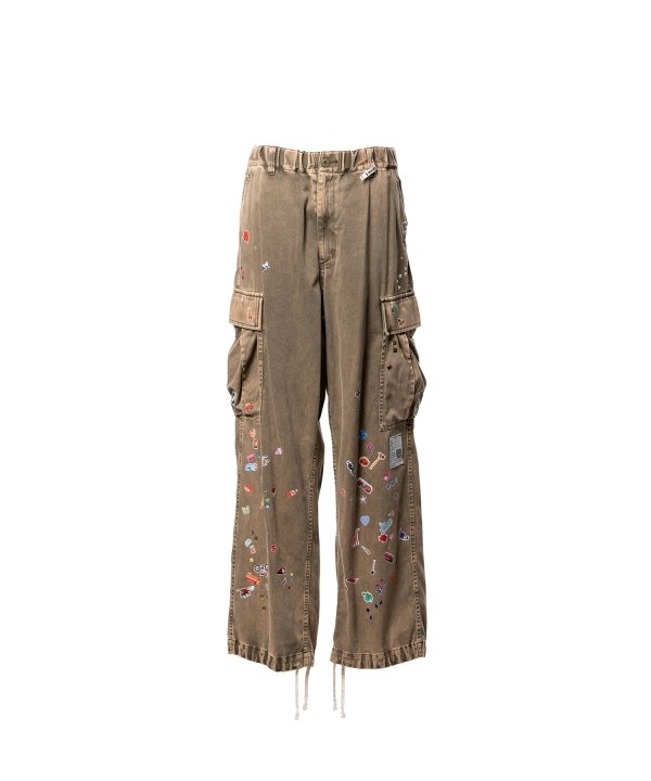 Kids Sticker Printed Military Pants