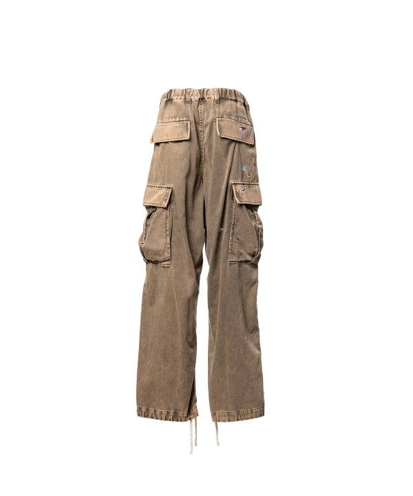 Kids Sticker Printed Military Pants