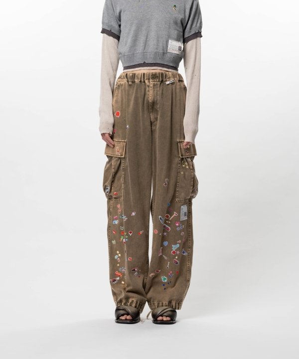 Kids Sticker Printed Military Pants