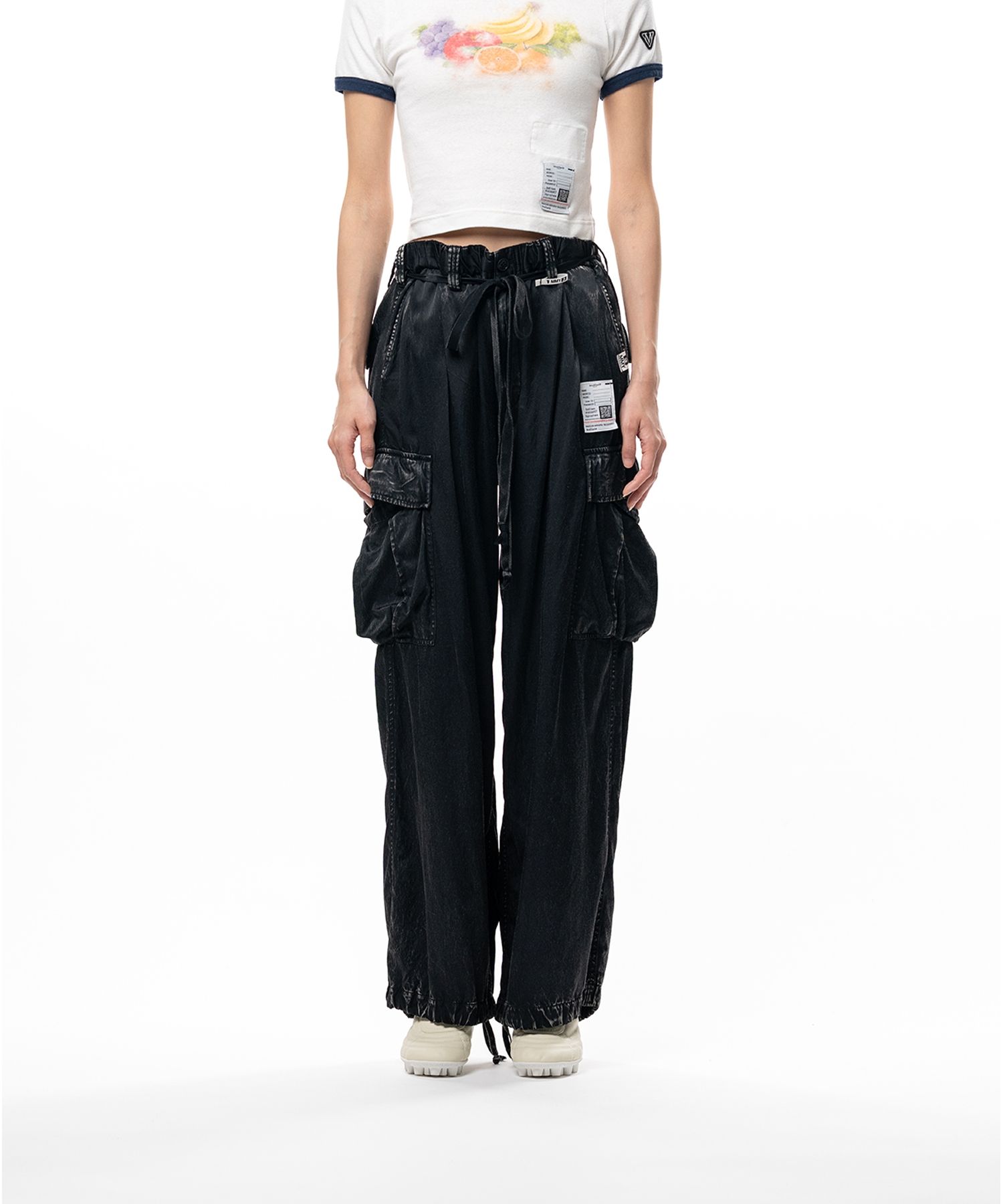 Satin Cargo Pants
