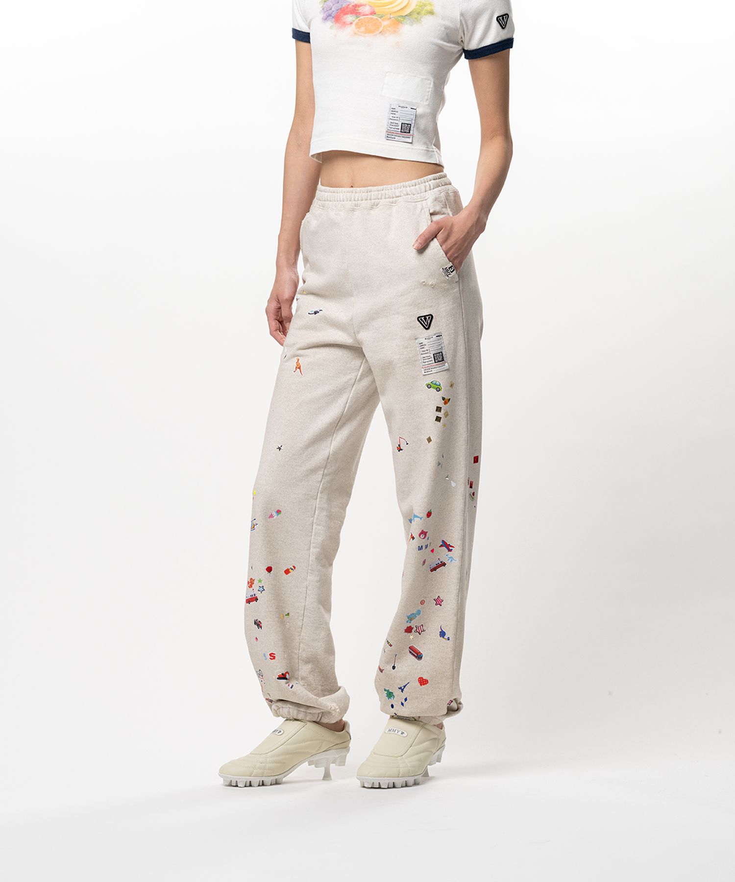 Kids Sticker Printed Sweat Pants