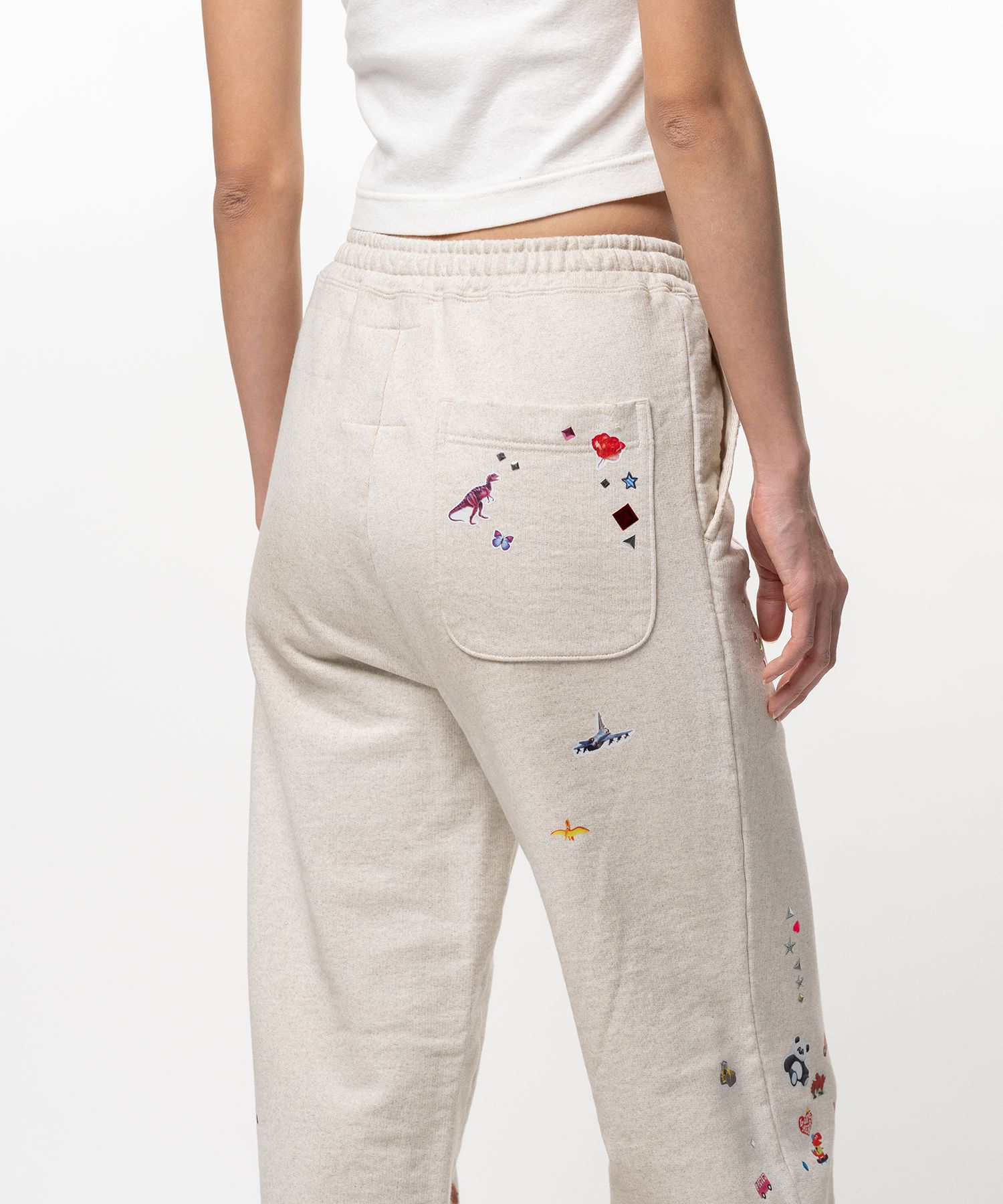 Kids Sticker Printed Sweat Pants