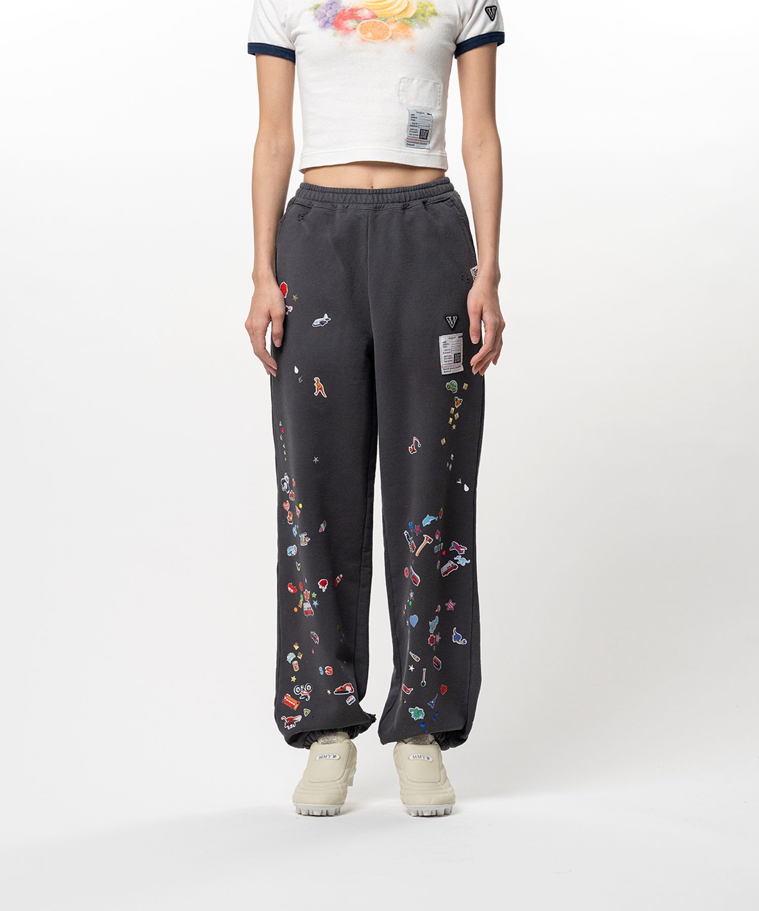 Kids Sticker Printed Sweat Pants