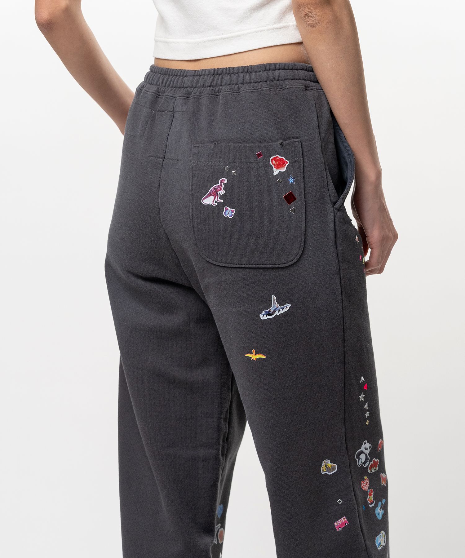 Kids Sticker Printed Sweat Pants