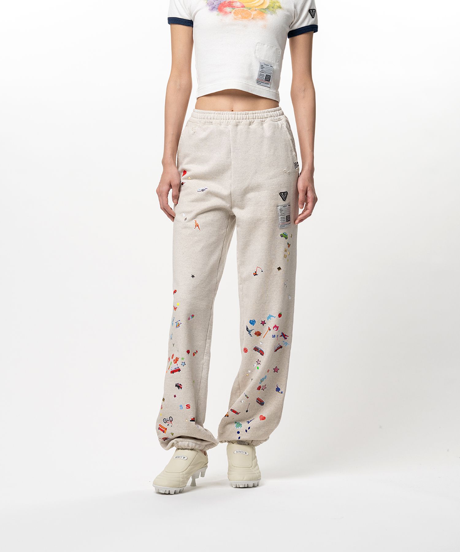Kids Sticker Printed Sweat Pants