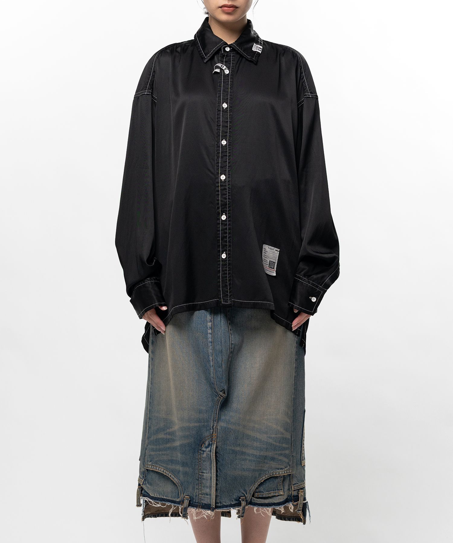 【EXCLUSIVE】Vintage Like Satin Shirt