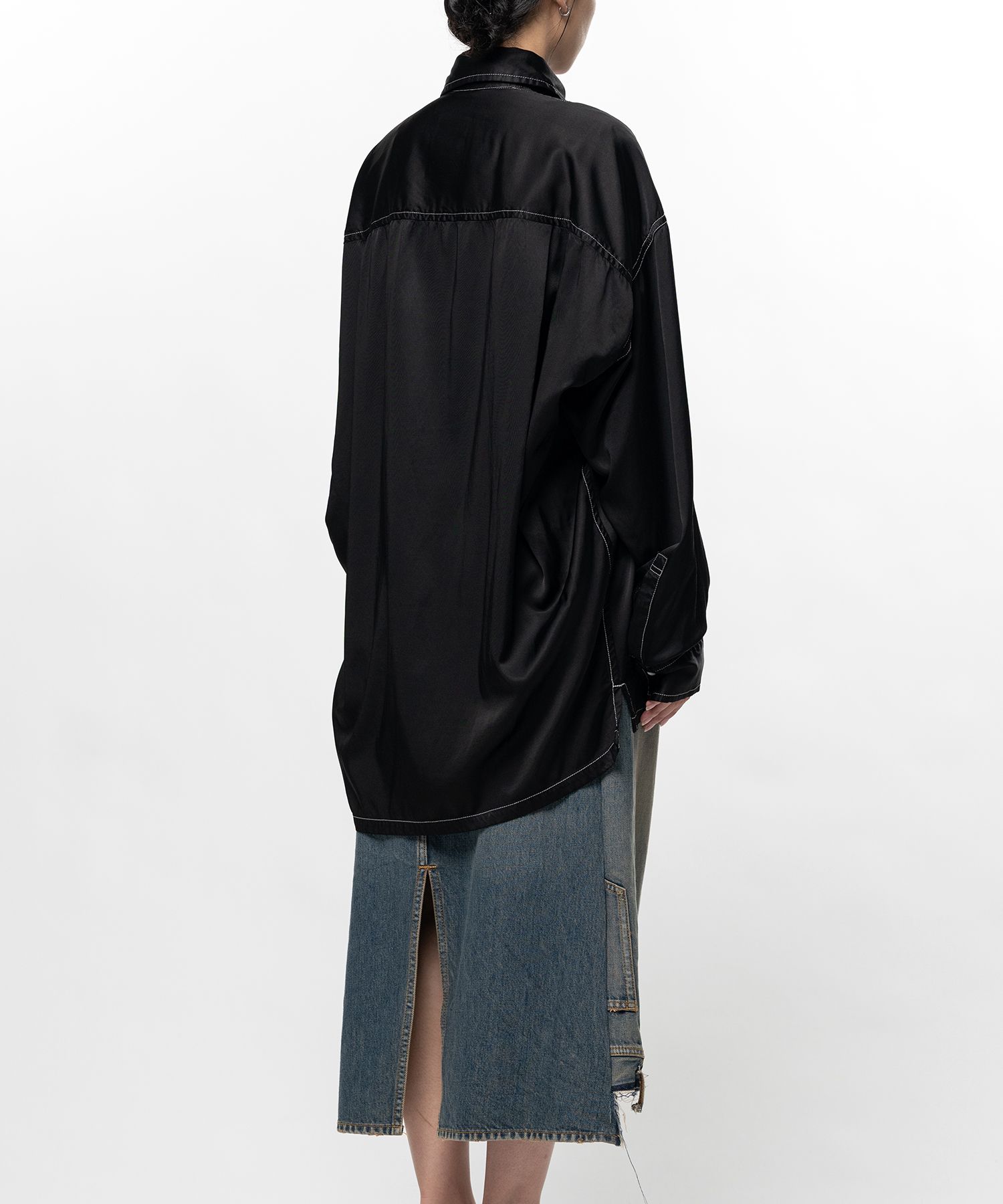 【EXCLUSIVE】Vintage Like Satin Shirt