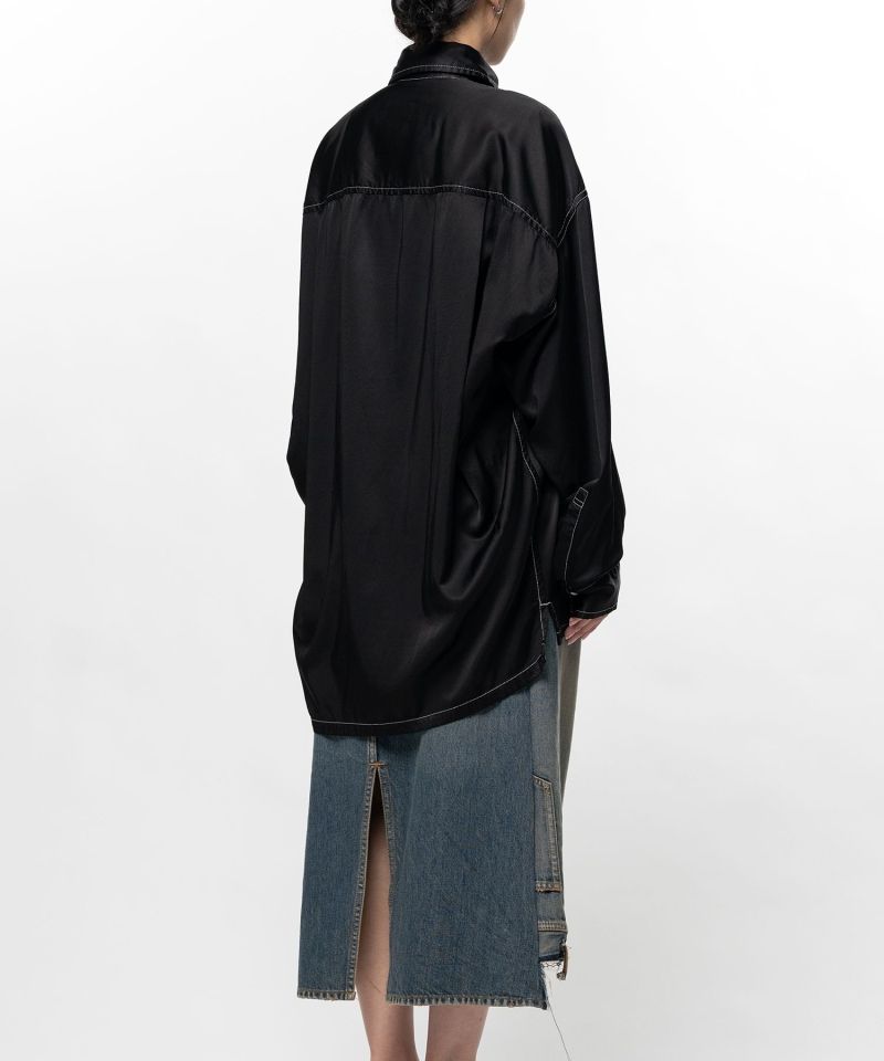 【EXCLUSIVE】Vintage Like Satin Shirt