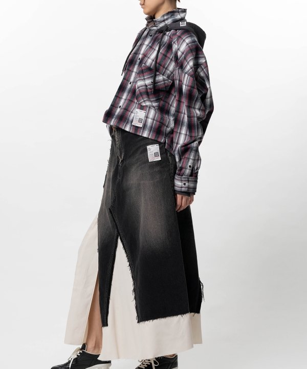 Hoodie Combine Checkered Shirt