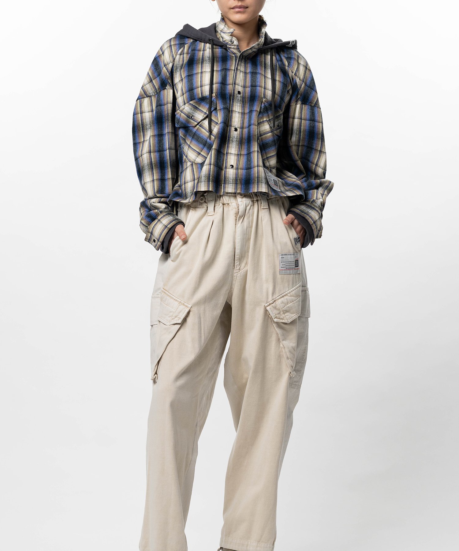 Hoodie Combine Checkered Shirt