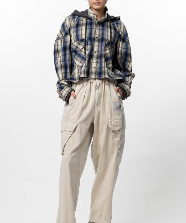 Hoodie Combine Checkered Shirt