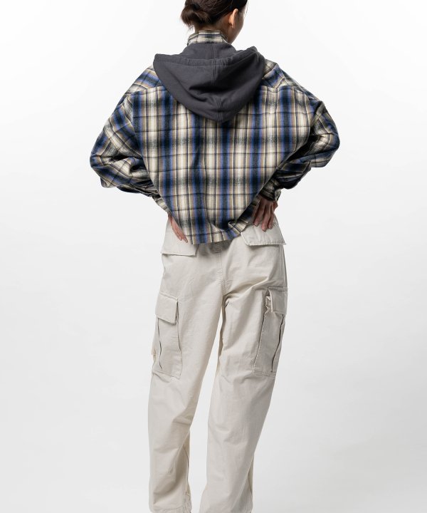 Hoodie Combine Checkered Shirt