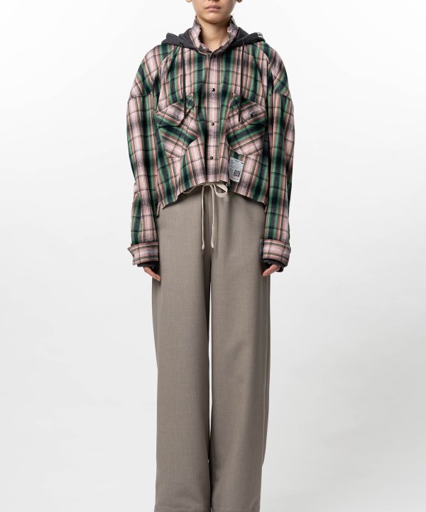 Hoodie Combine Checkered Shirt