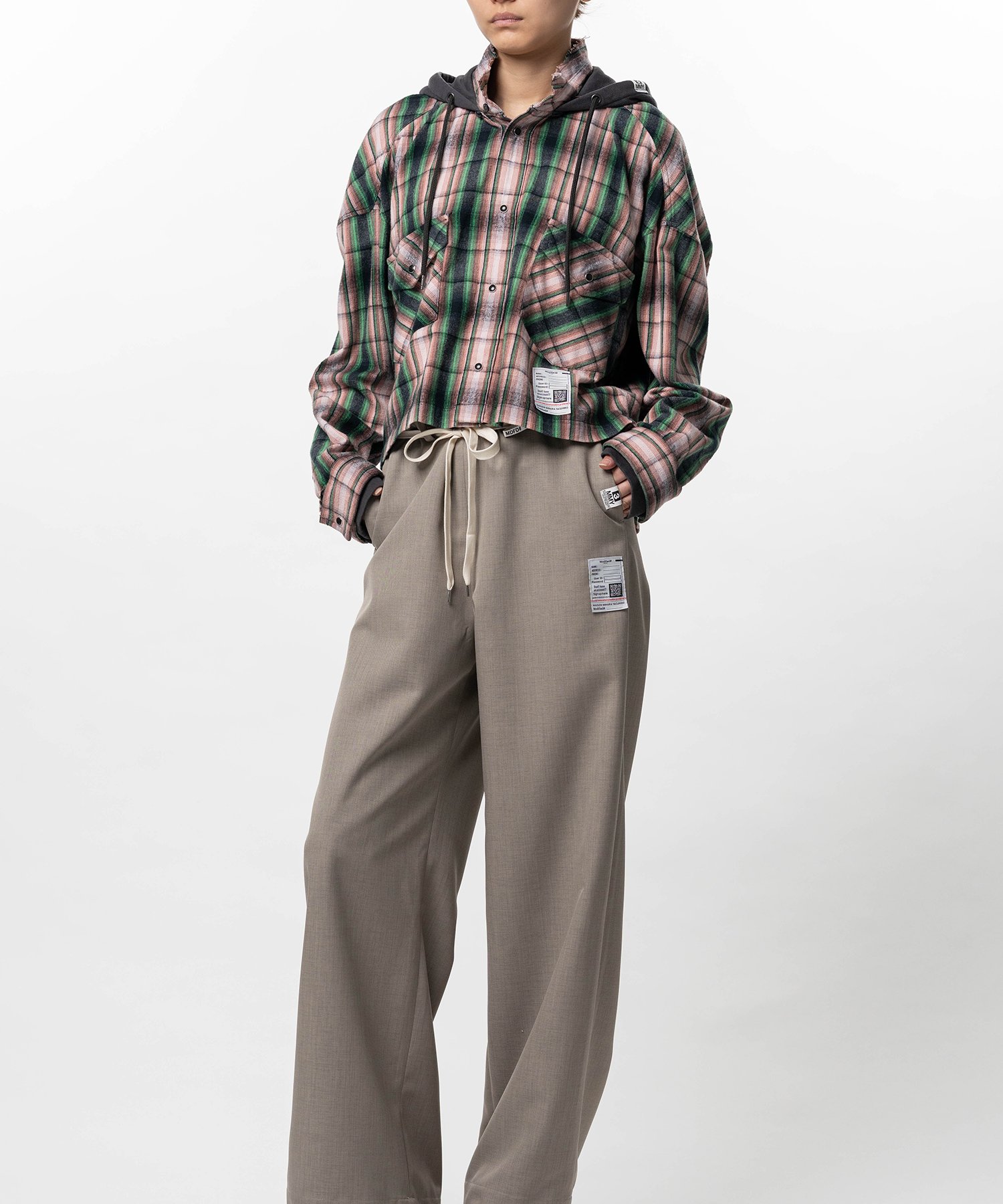 Hoodie Combine Checkered Shirt