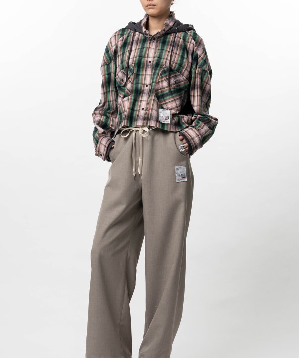 Hoodie Combine Checkered Shirt