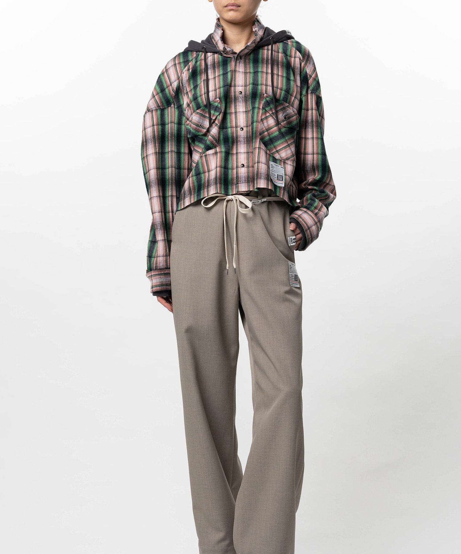 Hoodie Combine Checkered Shirt