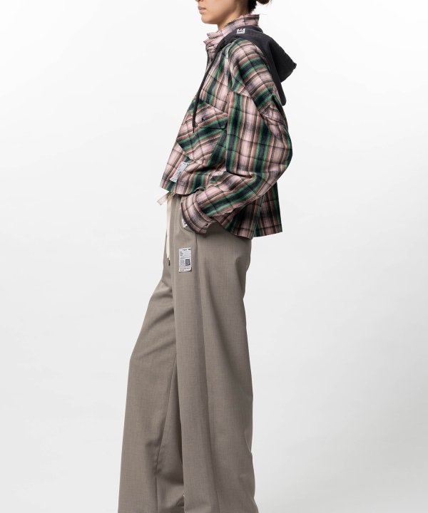 Hoodie Combine Checkered Shirt