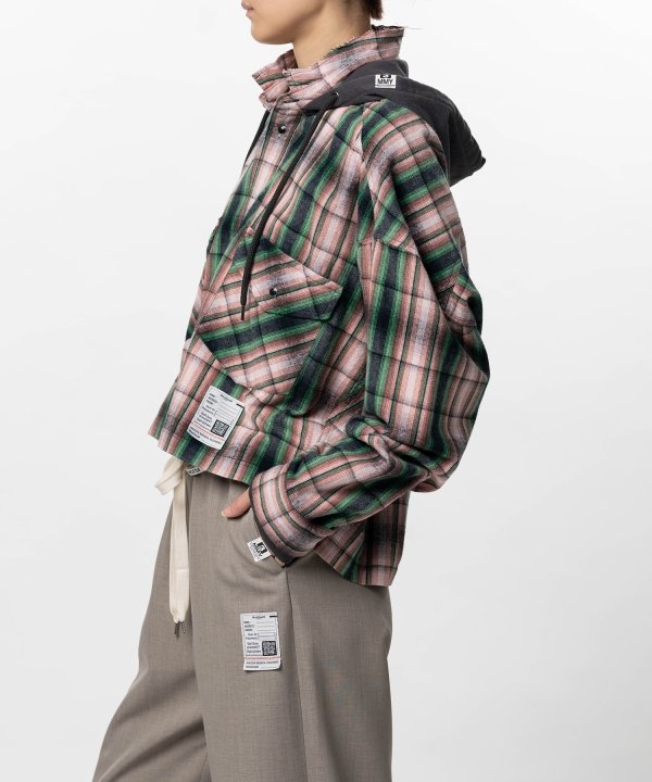 Hoodie Combine Checkered Shirt