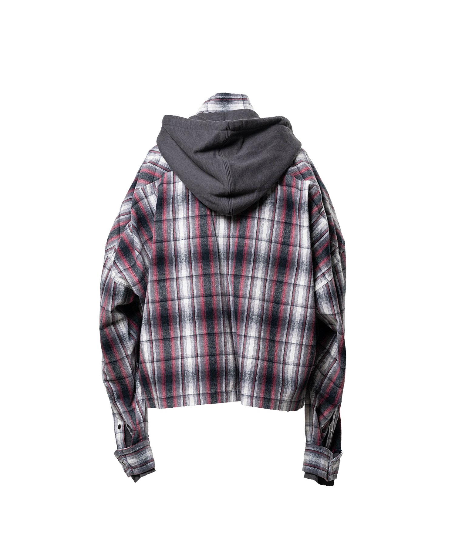 Hoodie Combine Checkered Shirt