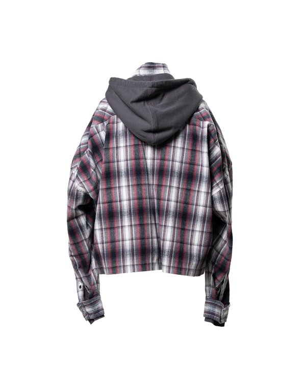 Hoodie Combine Checkered Shirt