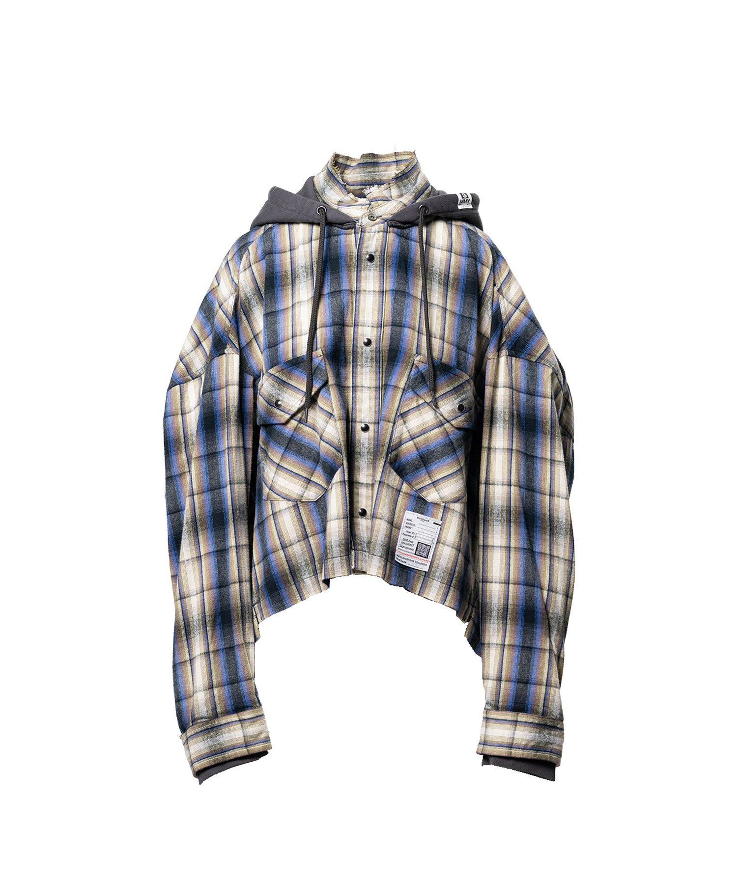 Hoodie Combine Checkered Shirt