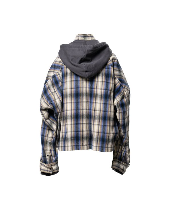 Hoodie Combine Checkered Shirt