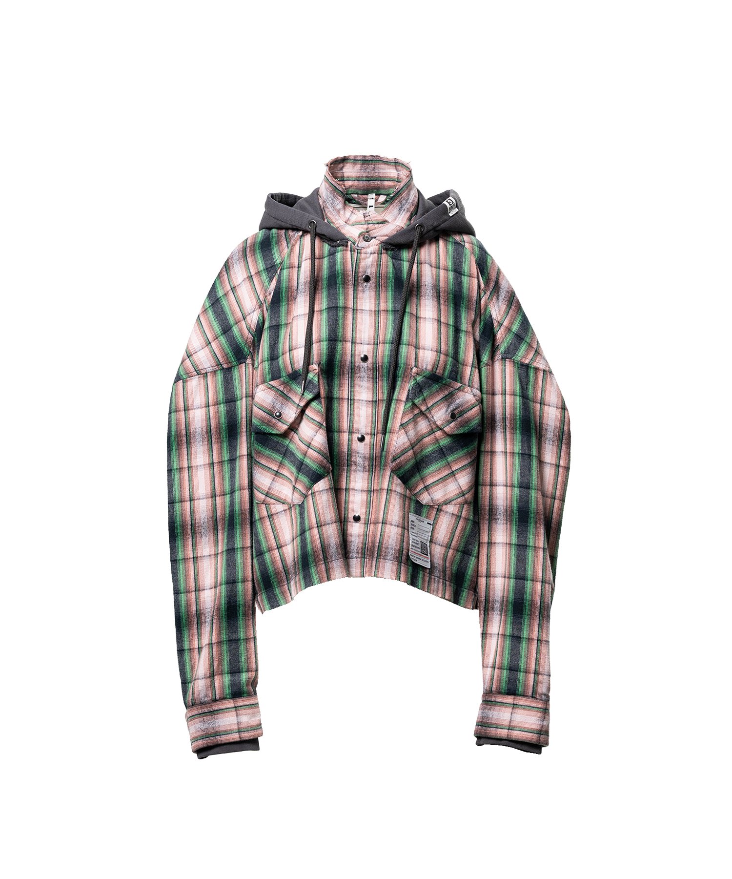 Hoodie Combine Checkered Shirt