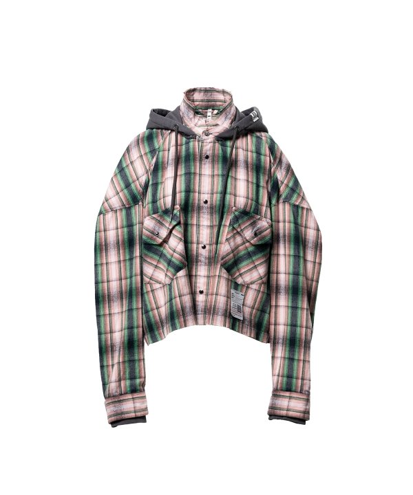 Hoodie Combine Checkered Shirt