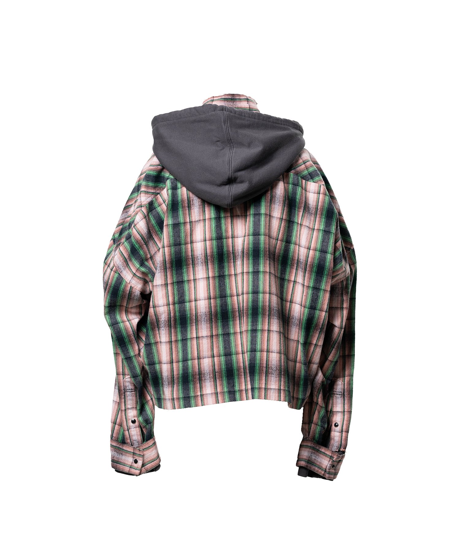 Hoodie Combine Checkered Shirt
