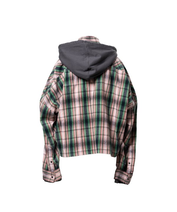 Hoodie Combine Checkered Shirt