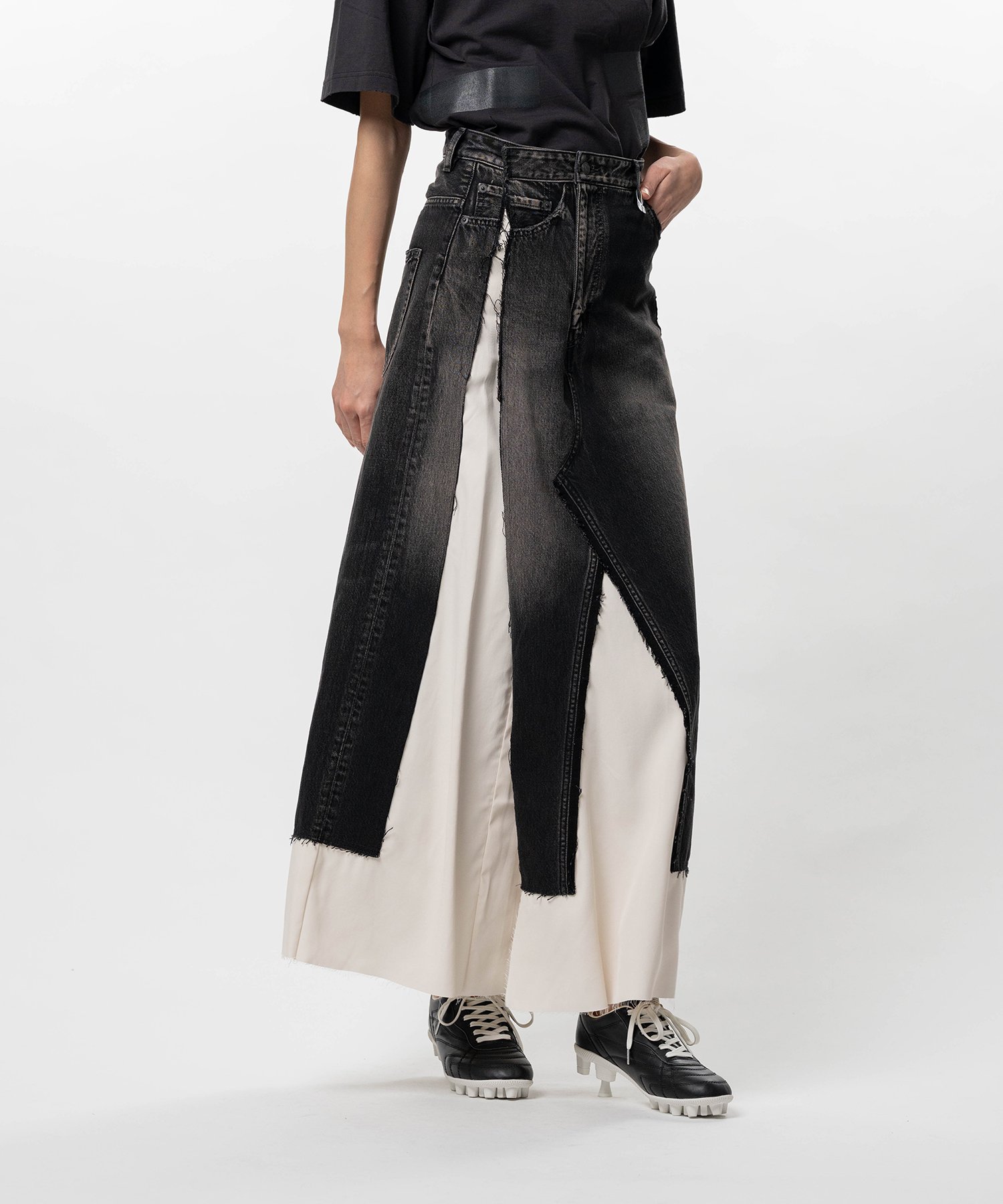 Denim Pants Combined Skirt