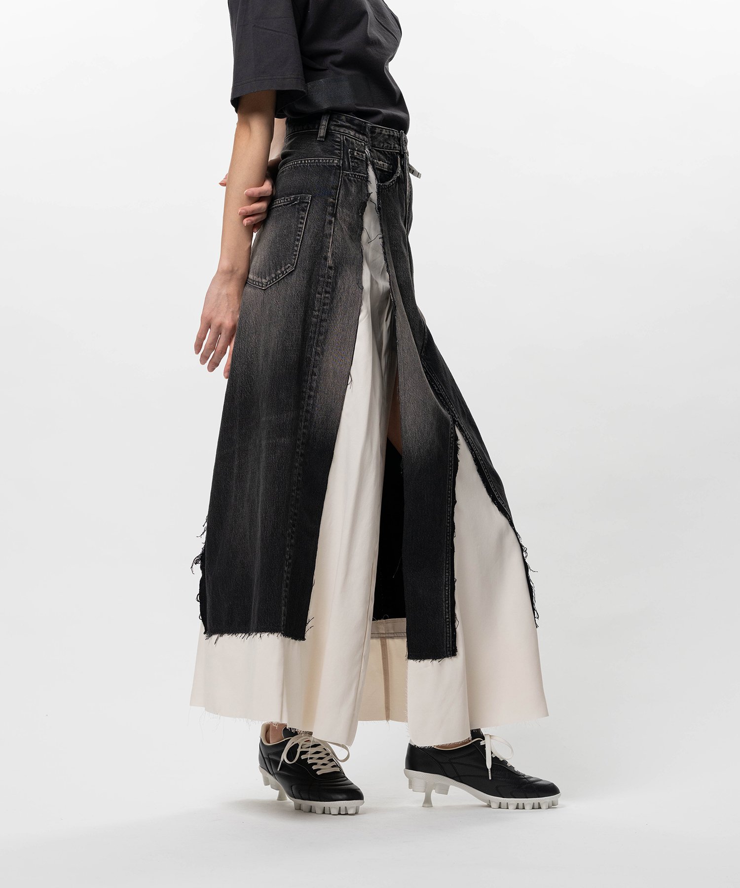 Denim Pants Combined Skirt